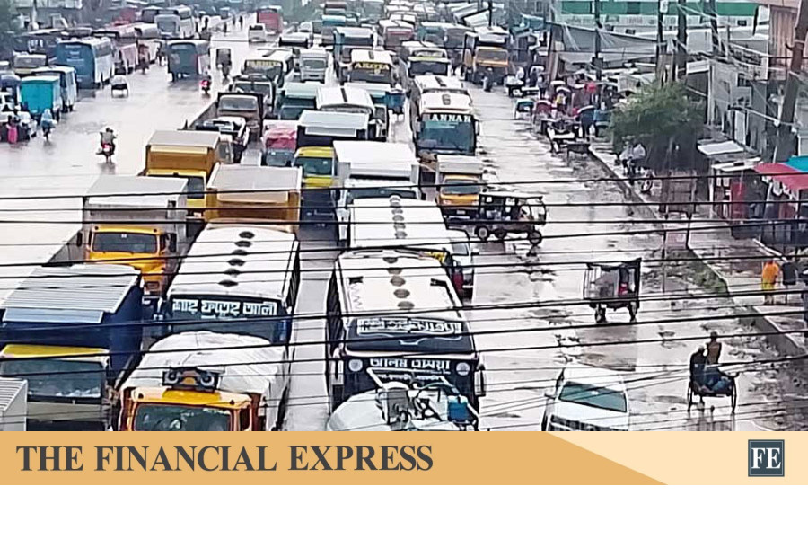 15km tailback on Dhaka-Tangail highway as Eid rush begins