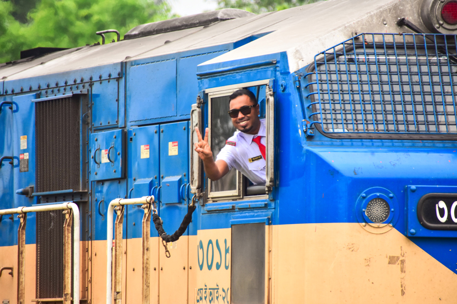 Shaju Kumar Das, a locomotive master at Bangladesh Railway