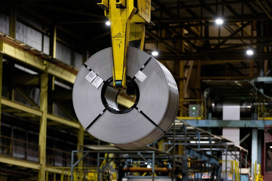 A steel coil is moved at a steel mill in Hamilton, Ontario, Canada, March 12, 2025.