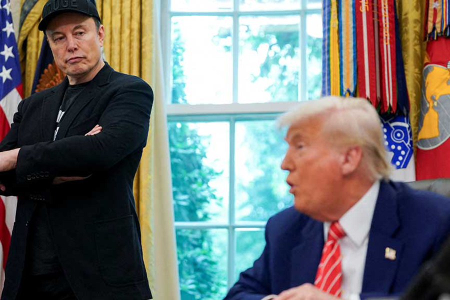 US President Donald Trump and Elon Musk attend a press conference in the Oval Office of the White House in Washington, DC, US on May 30, 2025 — Reuters/File