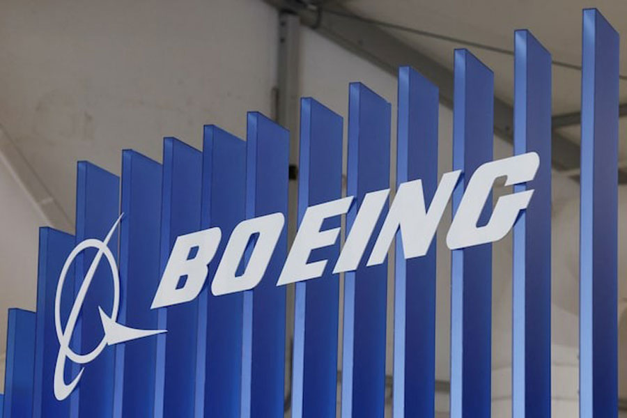 The logo of Boeing company is displayed at the Australian International Airshow in Avalon, Australia March 26, 2025.