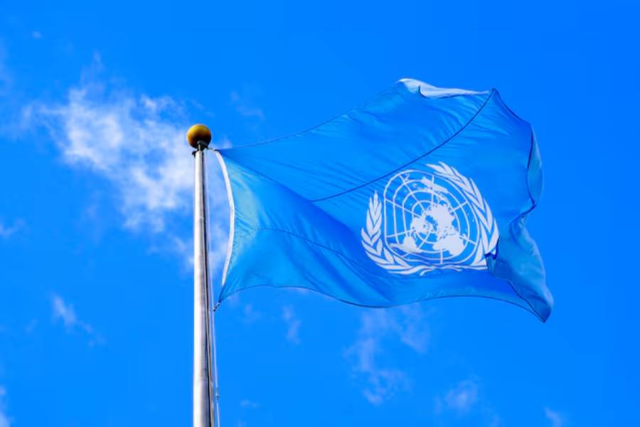 The United Nations flag is seen during the 74th session of the United Nations General Assembly at UN headquarters in New York City, New York, US, September 24, 2019.