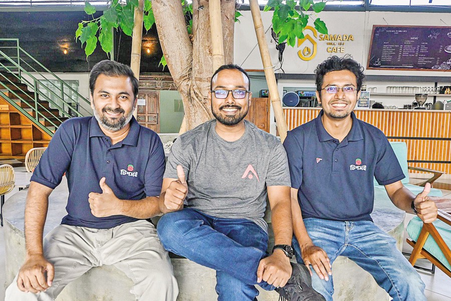 Team members of Inovace Technologies Limited (from left): CTO Md Ikram Shimul, Managing Directo Asif Aminur Rashid and CEO Md Munirul Alam