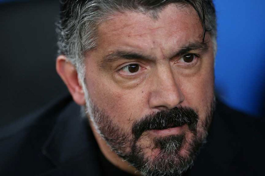 Europa League - Play-Off - First Leg - Shakhtar Donetsk v Olympique de Marseille - Volksparkstadion, Hamburg, Germany - Feb 15, 2024 Olympique de Marseille coach Gennaro Gattuso before the match REUTERS/Cathrin Mueller