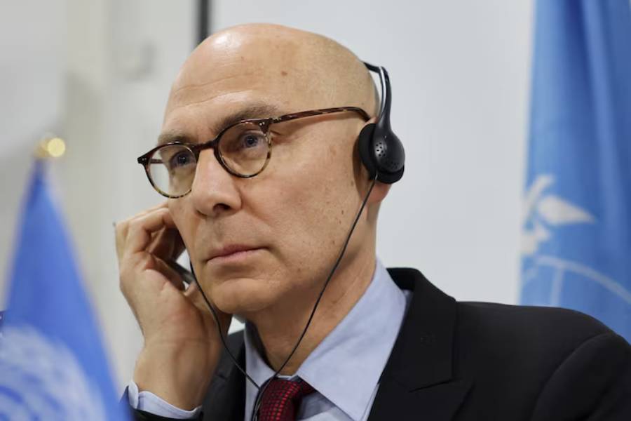 United Nations High Commissioner for Human Rights Volker Turk holds a press conference in Damascus, Syria January 15, 2025.