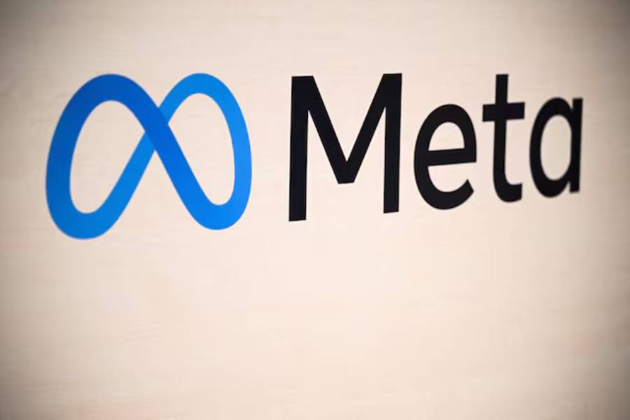 A Meta logo is pictured at a trade fair in Hannover Messe, in Hanover, Germany, April 22, 2024.
