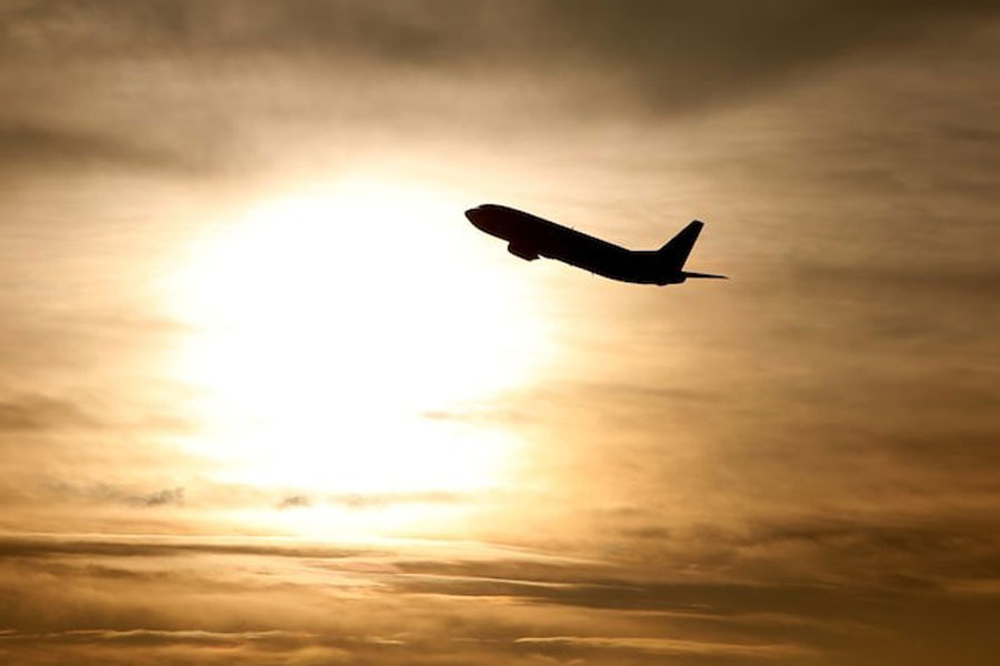 A plane is seen during sunrise at the international airport in Munich, Germany, January 9, 2018.