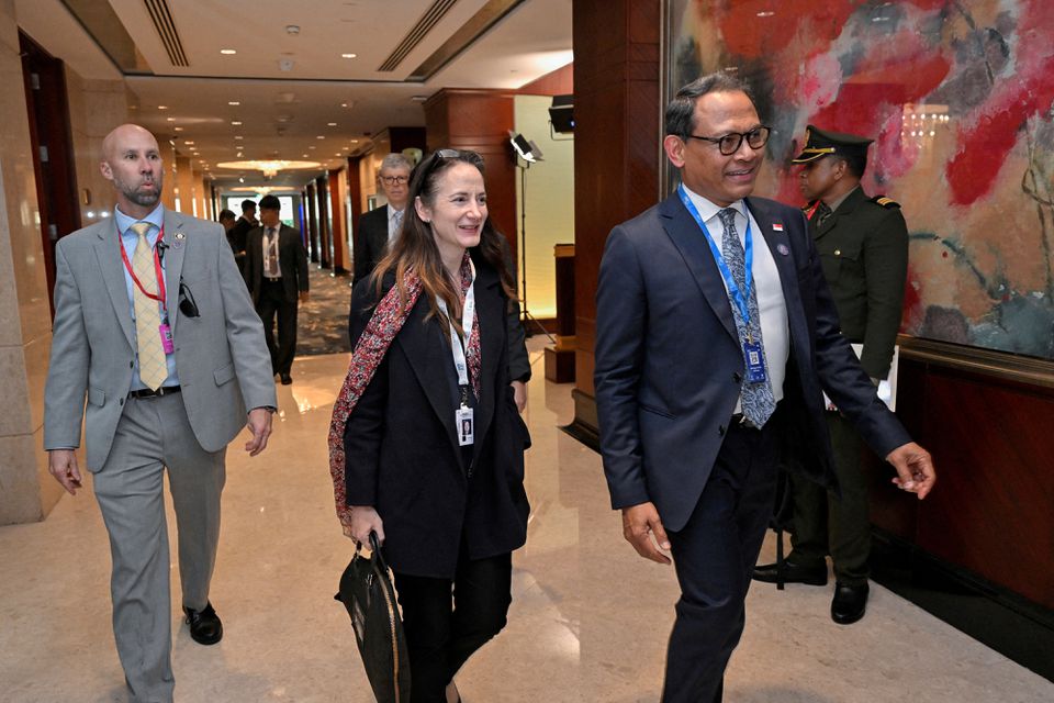 US Director of National Intelligence Avril Haines attends the 20th IISS Shangri-La Dialogue in Singapore June 2, 2023. REUTERS/Caroline Chia/File Photo