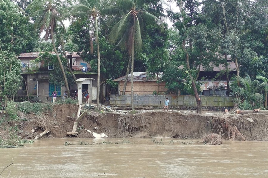 Erosion by the Bankkhali River in Kajrobil and Dauchari areas of Gorjania union under Ramu upazila of Cox's Bazar district has taken an alarming turn
