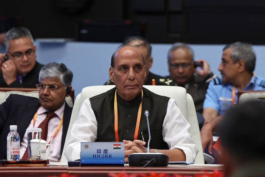 India's Defence Minister Rajnath Singh attends the Shanghai Cooperation Organisation (SCO) Defence Ministers' Meeting in Qingdao, Shandong province, China June 26, 2025.