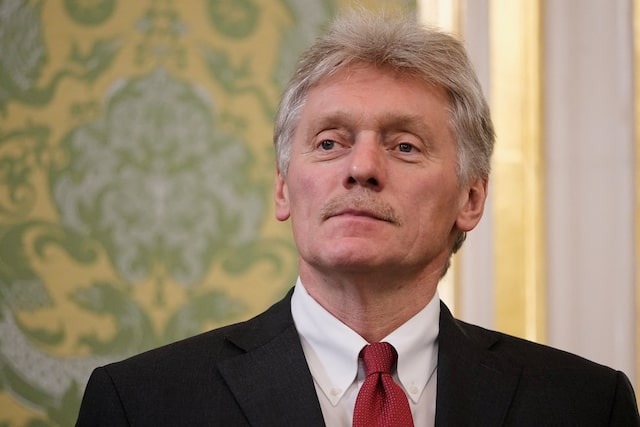 Kremlin spokesman Dmitry Peskov waits before the talks between Russian President Vladimir Putin and Interim President of the Republic of Mali Assimi Goita at the Grand Kremlin Palace in Moscow, Russia June 23, 2025.