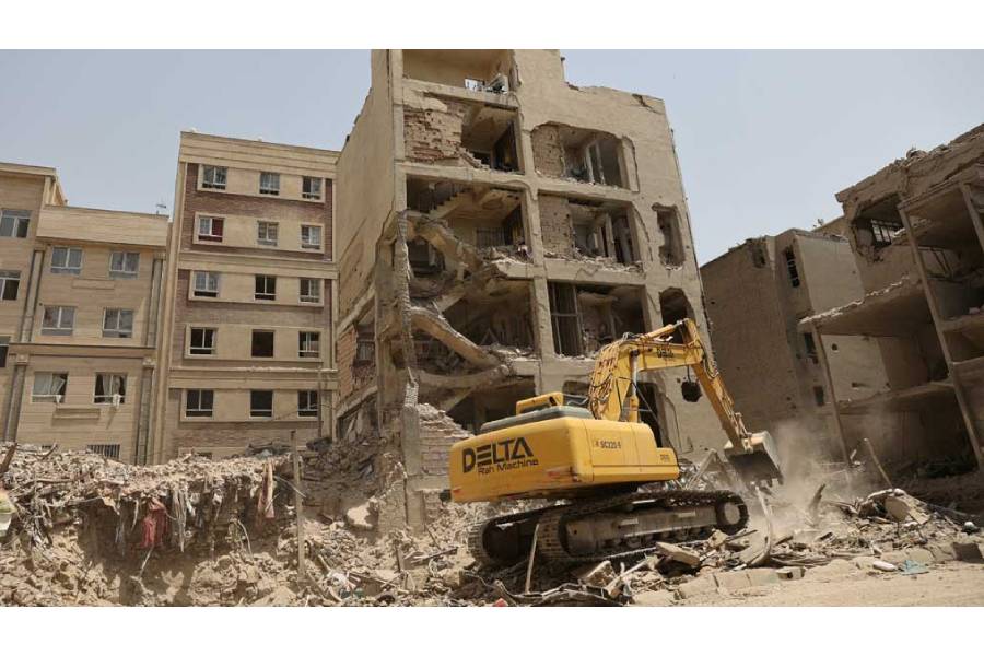 A view shows the aftermath of an Israeli strike on a building on Monday, after the ceasefire deal between Israel and Iran, in Tehran, Iran, Jun 26, 2025.