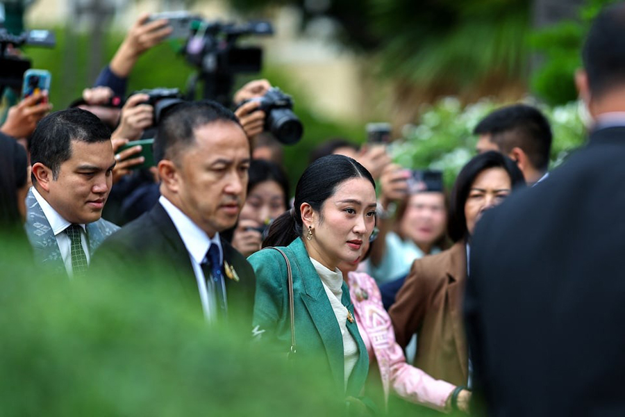 Thailand's Prime Minister Paetongtarn Shinawatra leaves after a cabinet meeting at the Government House, in Bangkok, Thailand, on July 1, 2025 — Reuters photo