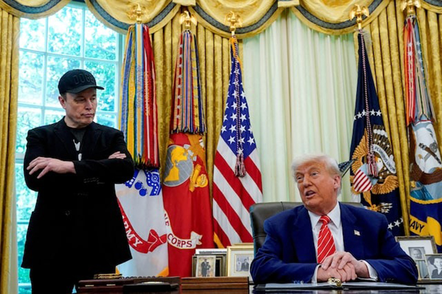 US President Donald Trump and Elon Musk attend a press conference in the Oval Office of the White House in Washington, DC, US on May 30, 2025 — Reuters/File