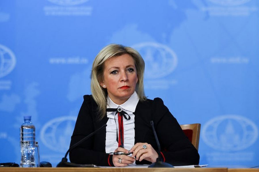 Spokesperson of Russia's Foreign Ministry Maria Zakharova attends the annual press conference held by Foreign Minister Sergei Lavrov in Moscow, Russia, January 14, 2025.