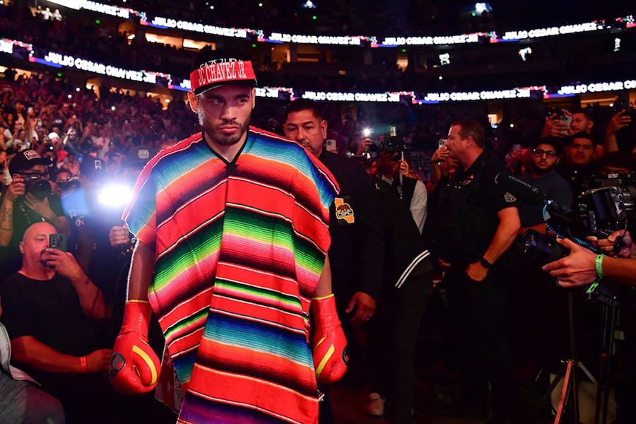 Mexican boxer Julio Cesar Chavez Jr enters the ring before his fight against Jake Paul at Honda Center in Anaheim, California, US on June 28, 2025 — Imagn Images via REUTER