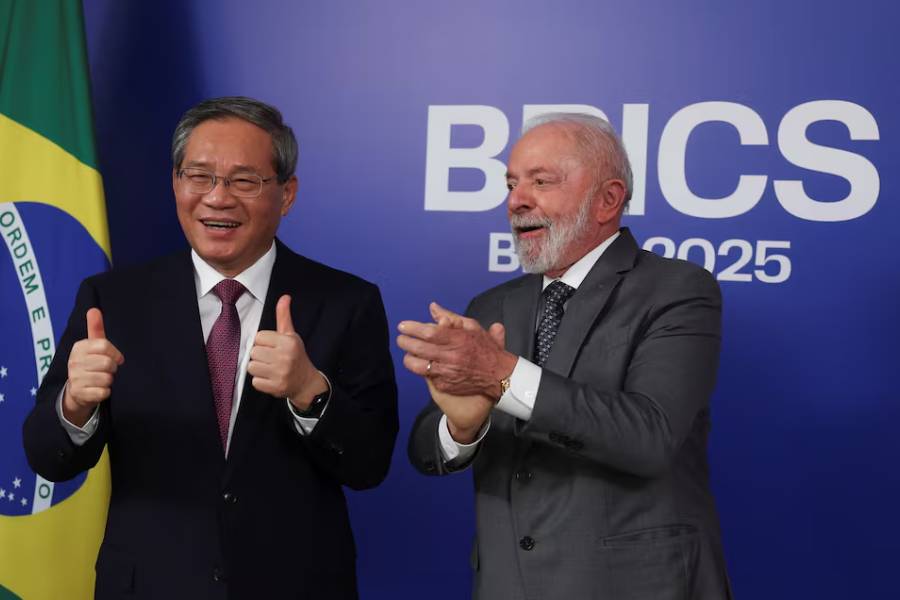 Brazil's President Luiz Inacio Lula da Silva and China's Premier Li Qiang attend a bilateral meeting, ahead of the BRICS summit, in Rio de Janeiro, Brazil July 5, 2025.