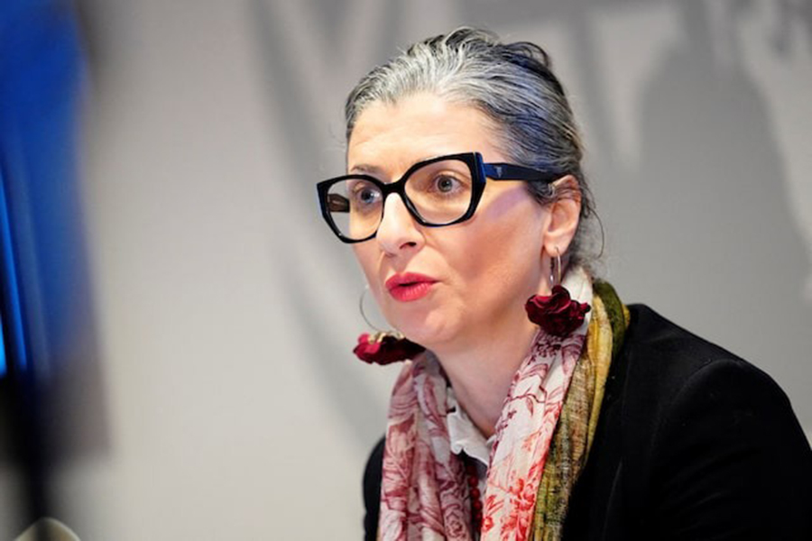 UN Special Rapporteur for the occupied Palestinian territories, Francesca Albanese gives a press conference at the UN City in Copenhagen, Denmark on February 5, 2025 — Ritzau Scanpix via REUTERS