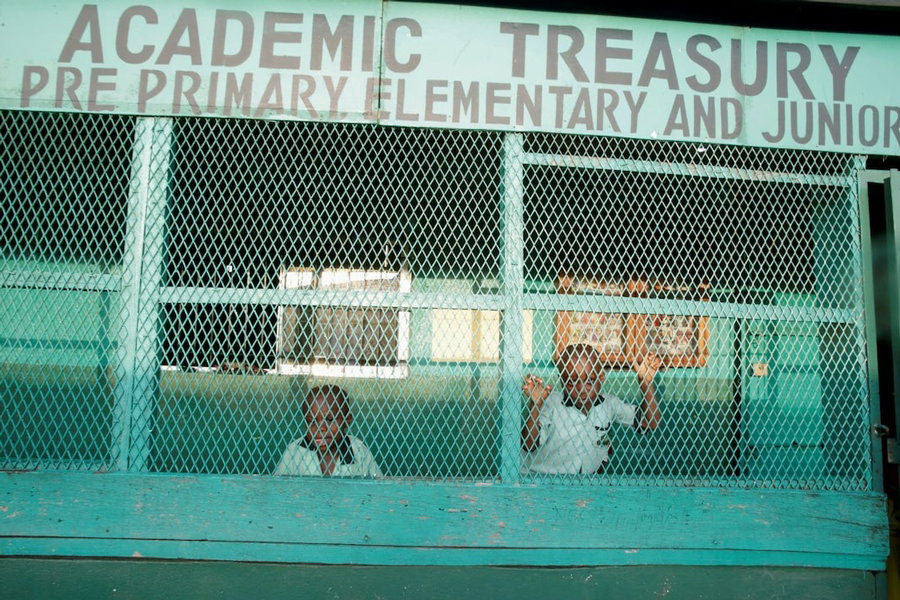 Children are seen at school in the township of West Point, in Monrovia, Liberia, October 18, 2017. Picture taken October 18, 2017.