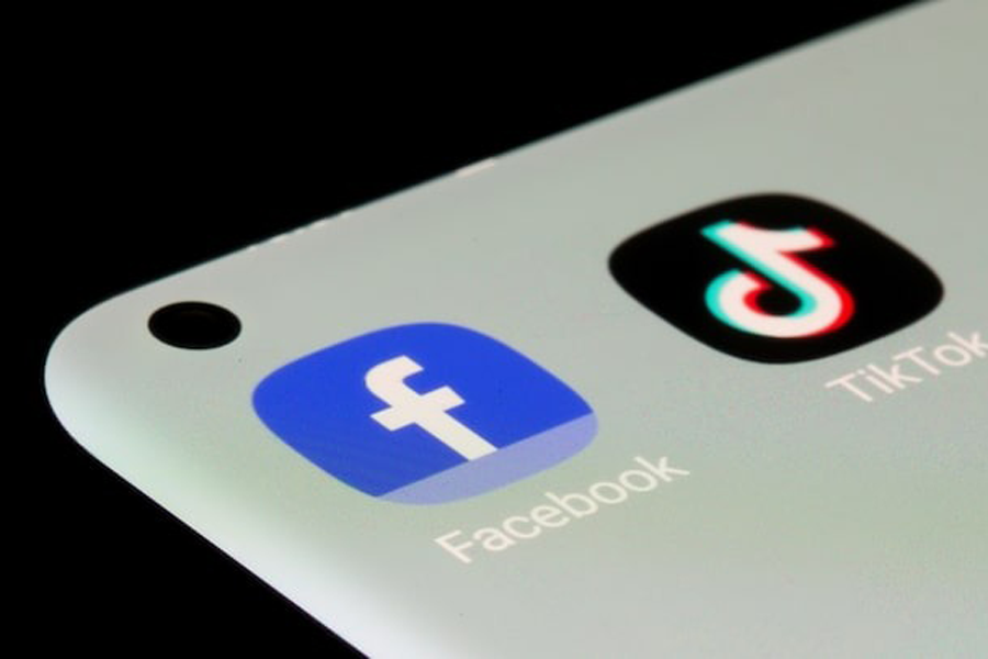 Facebook, TikTok apps are seen on a smartphone in this illustration taken, July 13, 2021.