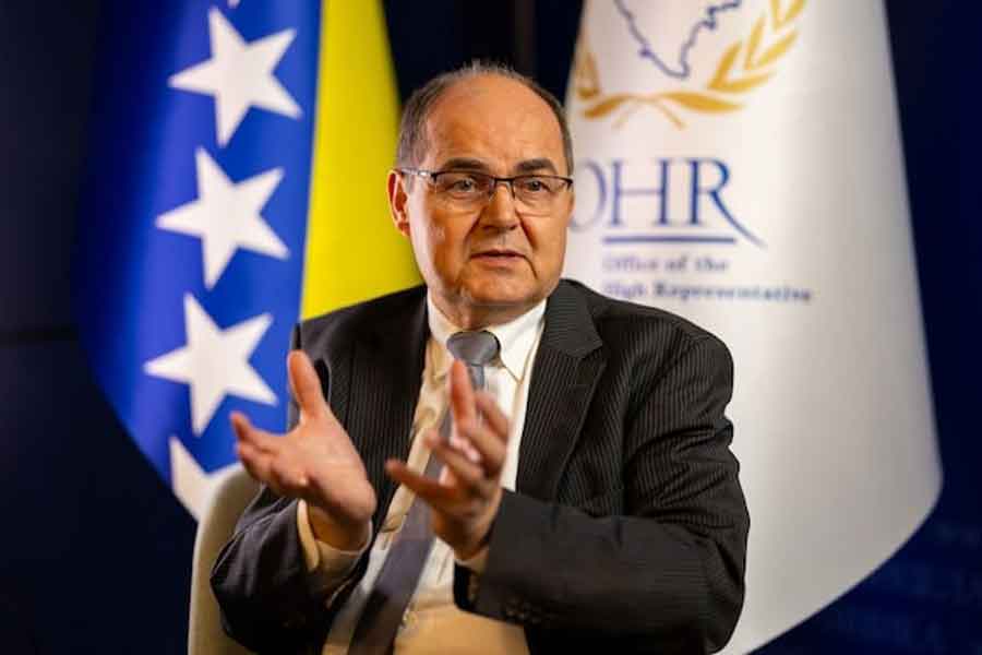 Bosnia's international High Representative Christian Schmidt during the interview for Reuters in Sarajevo, Bosnia and Herzegovina, October 10, 2023.