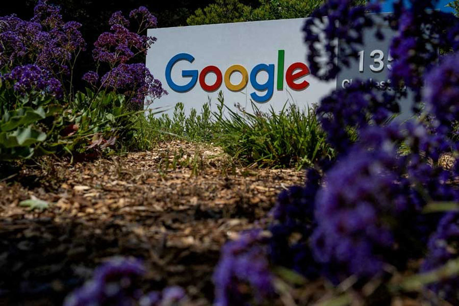 Google logo is seen at a company research facility in Mountain View, California, US, May 13, 2025.