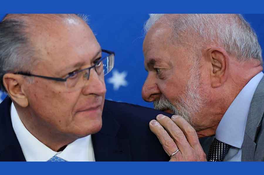 Brazil's President Luiz Inacio Lula da Silva and Brazil's Vice President Geraldo Alckmin attend a ceremony at the Planalto Palace, in Brasilia, Brazil, Jul 14, 2025.