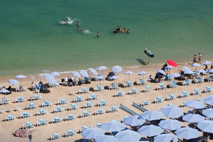 A view of a private beach in the Mediterranean city of Alexandria, Egypt, April 20, 2025.