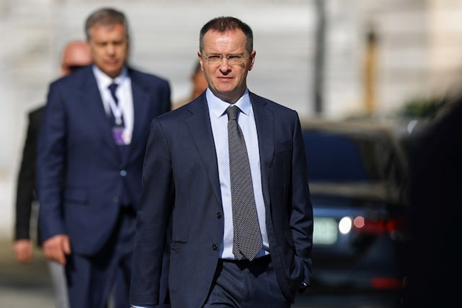 Russian delegation head and presidential adviser, Vladimir Medinsky walks, after a meeting at Ciragan Palace on the day of the second round of peace talks between Russia and Ukraine, in Istanbul, Turkey, June 2, 2025.