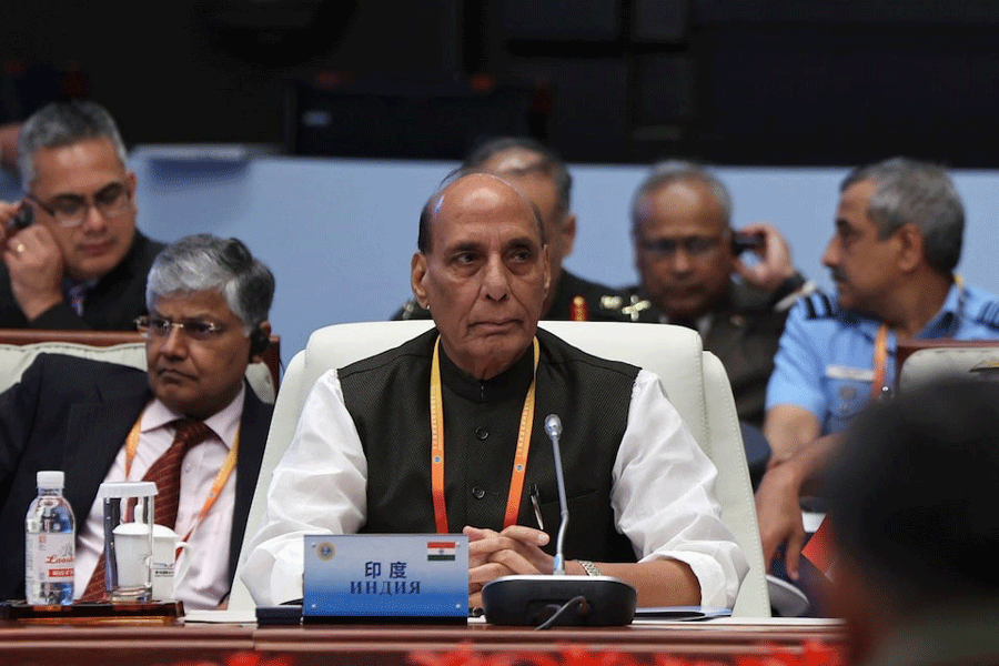 India's Defence Minister Rajnath Singh attends the Shanghai Cooperation Organisation (SCO) Defence Ministers' Meeting in Qingdao, Shandong province, China June 26, 2025.