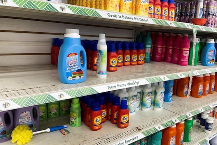 Household products made by Procter & Gamble Co are seen on shelves at a Dollar Tree in Newburgh, New York, US on May 14, 2023 — Reuters/File