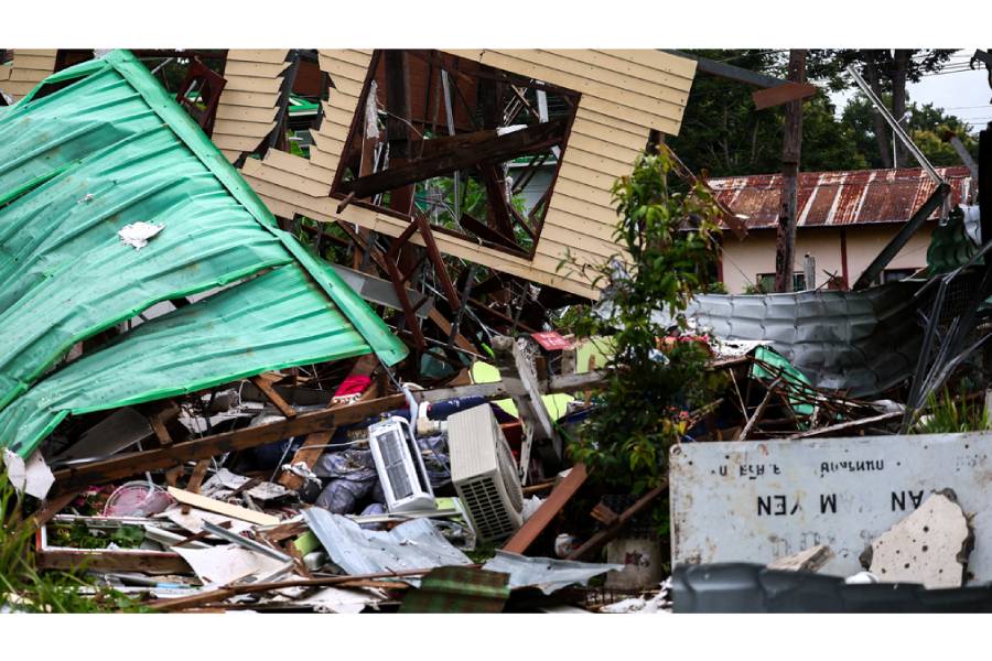 A house damaged by Cambodia’s shelling is pictured in Sisaket province, ahead of a ceasefire talks in Malaysia on the deadly border conflict between Thailand and Cambodia that extended to a fifth day, in Thailand, Jul 28, 2025.