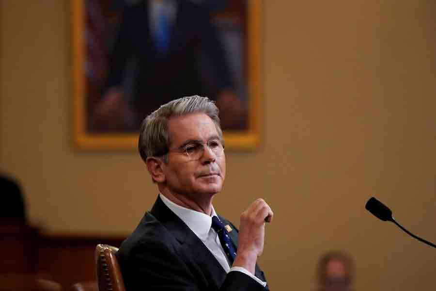 US Treasury Secretary Scott Bessent sits to testify before a House Ways and Means Committee hearing on Capitol Hill in Washington, DC, US, June 11, 2025.