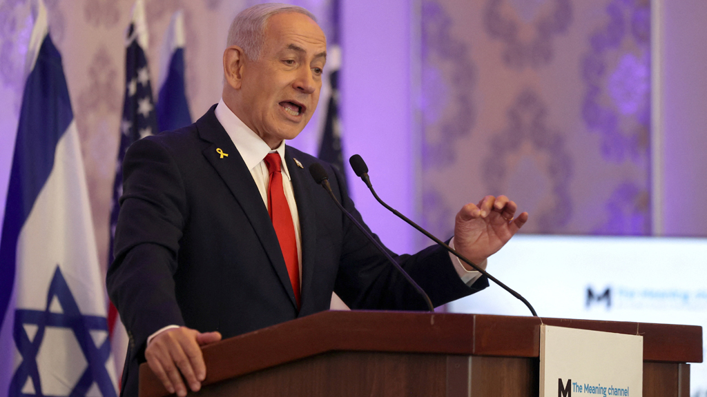 Israeli Prime Minister Benjamin Netanyahu speaks during ‘Christian Conference’ in Jerusalem Jul 27, 2025. REUTERS/Ronen Zvulun
