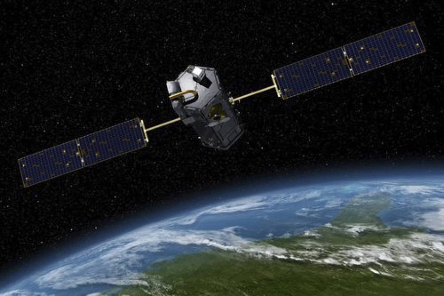 This artist rendering provided by NASA shows the Orbiting Carbon Observatory 2 — NASA/JPL via AP