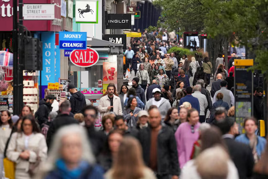 People walk on Oxford Street in London, Britain on May 15, 2025 — Reuters/File