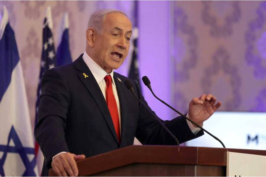 Israeli Prime Minister Benjamin Netanyahu speaks during ‘Christian Conference’ in Jerusalem Jul 27, 2025.