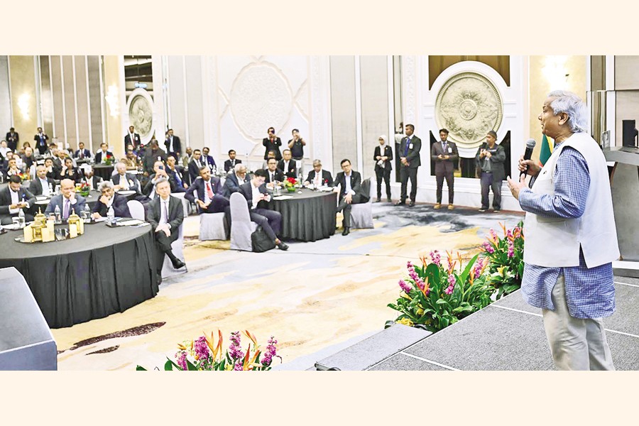 CA Prof Muhammad Yunus at a business forum in Kuala Lumpur on Tuesday