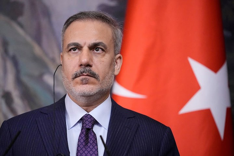 Turkish Foreign Minister Hakan Fidan attends a press conference following a meeting with Russian Foreign Minister Sergei Lavrov in Moscow, Russia, May 27, 2025.