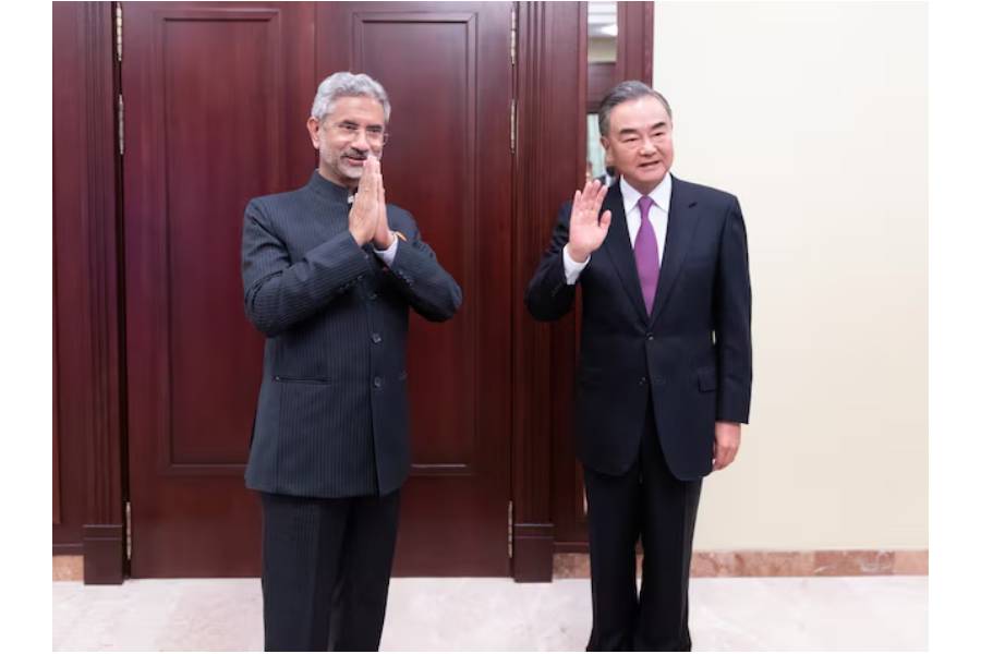 Chinese State Councilor and Foreign Minister Wang Yi meets Indian Foreign Minister Subrahmanyam Jaishankar on the sidelines of the Shanghai Cooperation Organisation meeting in Moscow, Russia September 10, 2020.