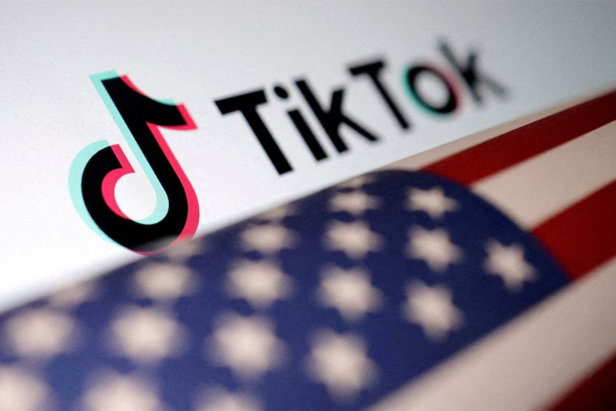 US flag is placed on a TikTok logo in this illustration taken on March 20, 2024 — Reuters/File