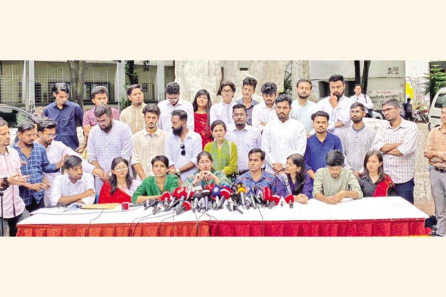 Umama Fatema declaring the panel on DU campus on Thursday