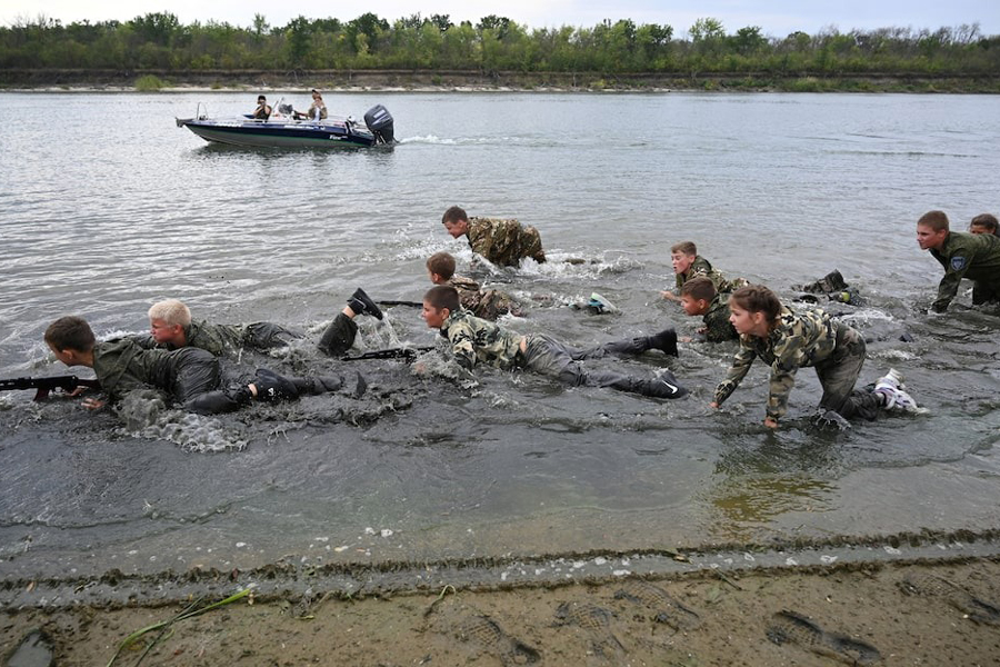 Students of the Don Cossack Cadet School of the Emperor Alexander III and members of the Cossack community undergo military training in the Rostov Region, Russia August 21, 2025.