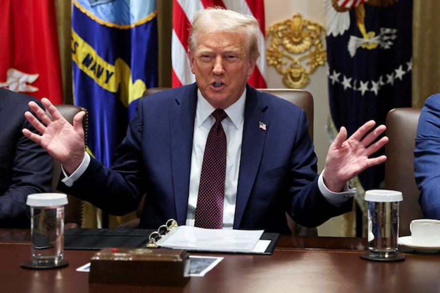 US President Donald Trump gestures during a cabinet meeting at the White House in Washington, DC, US on August 26, 2025 — Reuters photo
