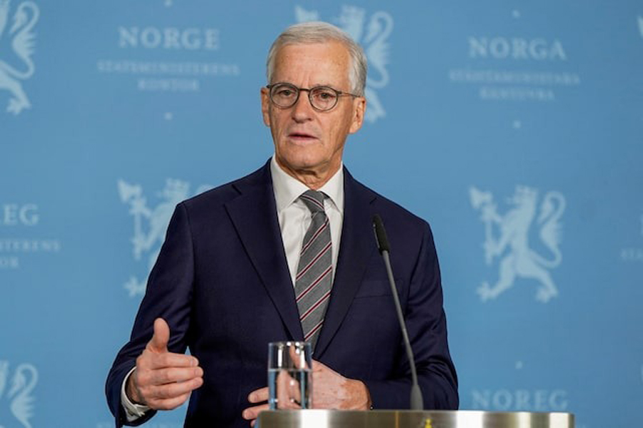 Prime Minister Jonas Gahr Store holds a press conference about Norway's contribution to NATO at the Prime Minister's Office in Oslo, Norway June 20, 2025.