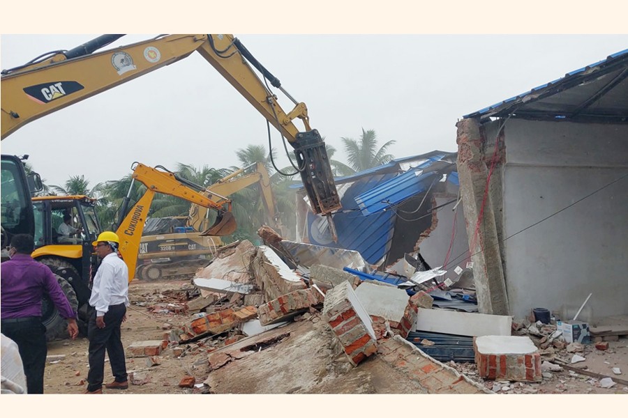 Bangladesh Inland Water Transport Authority launched a five-day eviction drive to free the Bankkhali River from illegal encroachment in Cox's Bazar on Monday
