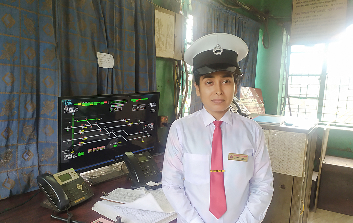 Tanzina Shahnaj is the station master at the Chattogram Junction Cabin