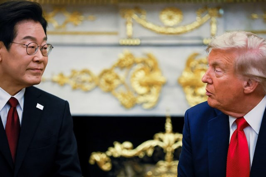 US President Donald Trump meets with South Korean President Lee Jae Myung at the Oval Office, at the White House, in Washington, DC, US, August 25, 2025.