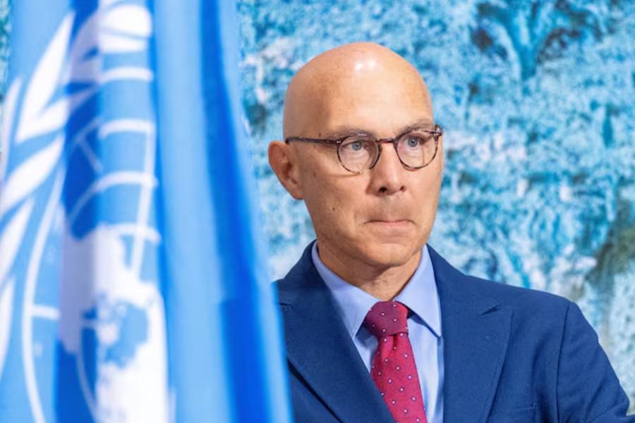 Volker Turk, United Nations High Commissioner for Human Rights, attends the Human Rights Council at the UN European headquarters in Geneva, Switzerland, September 8, 2025.
