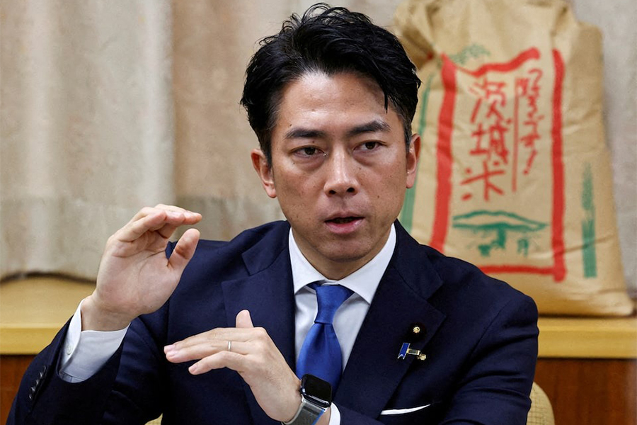 Japanese Agriculture, Forestry and Fisheries Minister Shinjiro Koizumi speaks during a tasting event of stockpiled rice in Tokyo, Japan on May 29, 2025 — Retuers/File